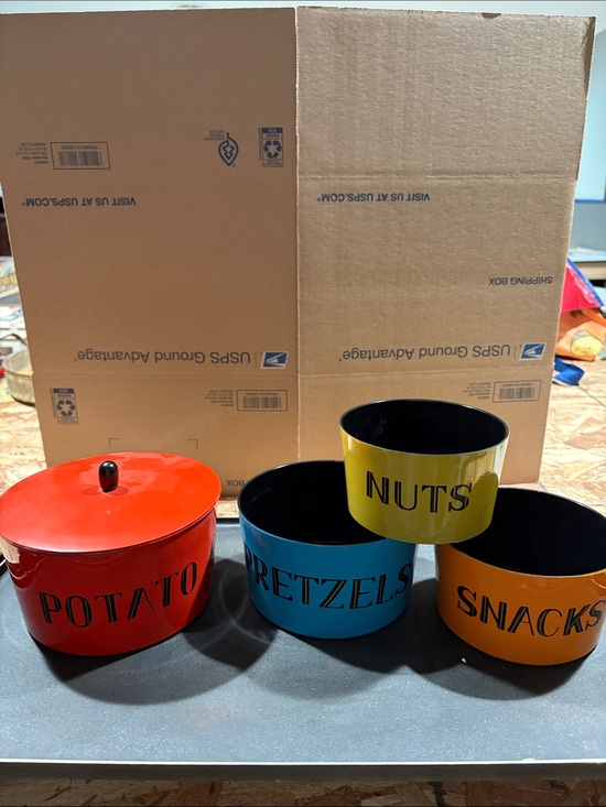 Other - 1950”s Colorful Labeled Snack Canister Set - made in Japan